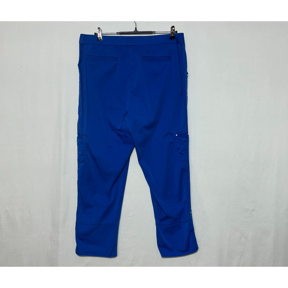 Chicos Pants Womens Large 14 2.5 Blue Cargo Actual 35X27 Crop Roll Up Hi‎ Rise - Picture 3 of 11